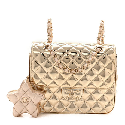 Chanel Mirror Calfskin Metallic Calfskin Quilted Hollywood Boulevard Backpack With Coin Purse Gold 3 of 11