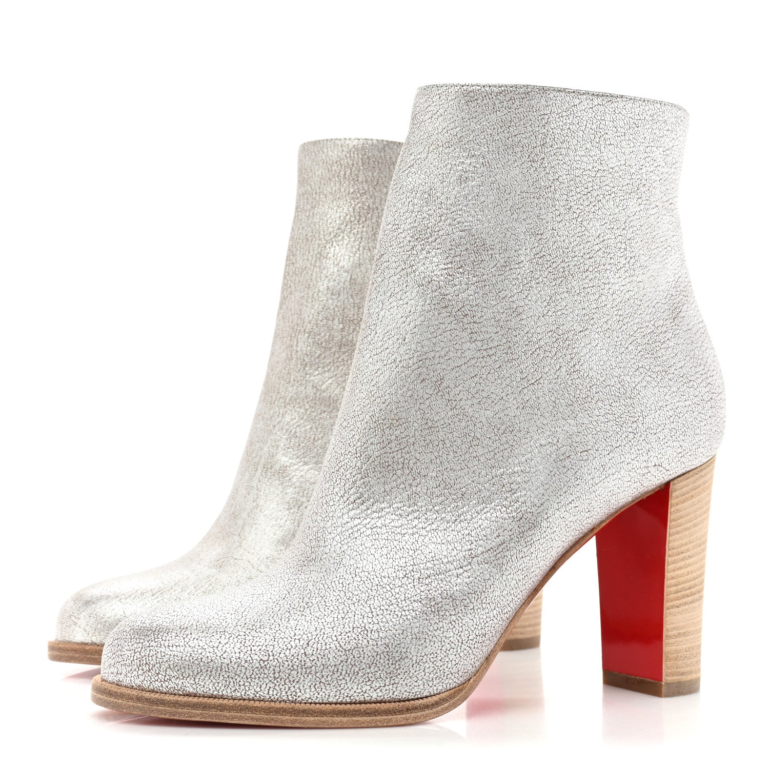 Christian Louboutin Kid Lame Washed Adox 85 Ankle Boots 38 Roche Grezzo Saponat 3 of 7