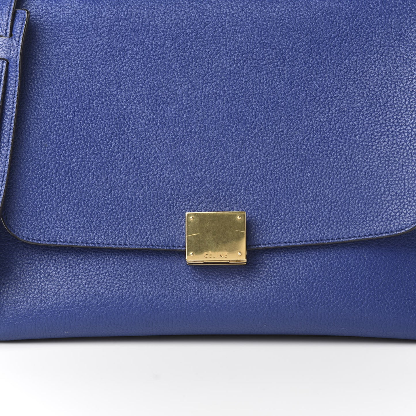 Drummed Calfskin Suede Small Trapeze Indigo