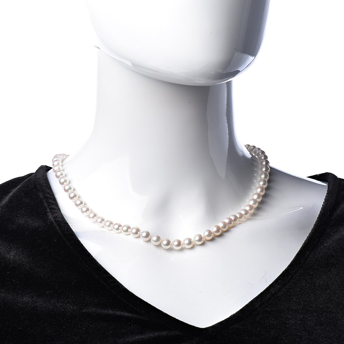 18K Yellow Gold Akoya Pearl 6.5-7mm Strand Necklace 18"
