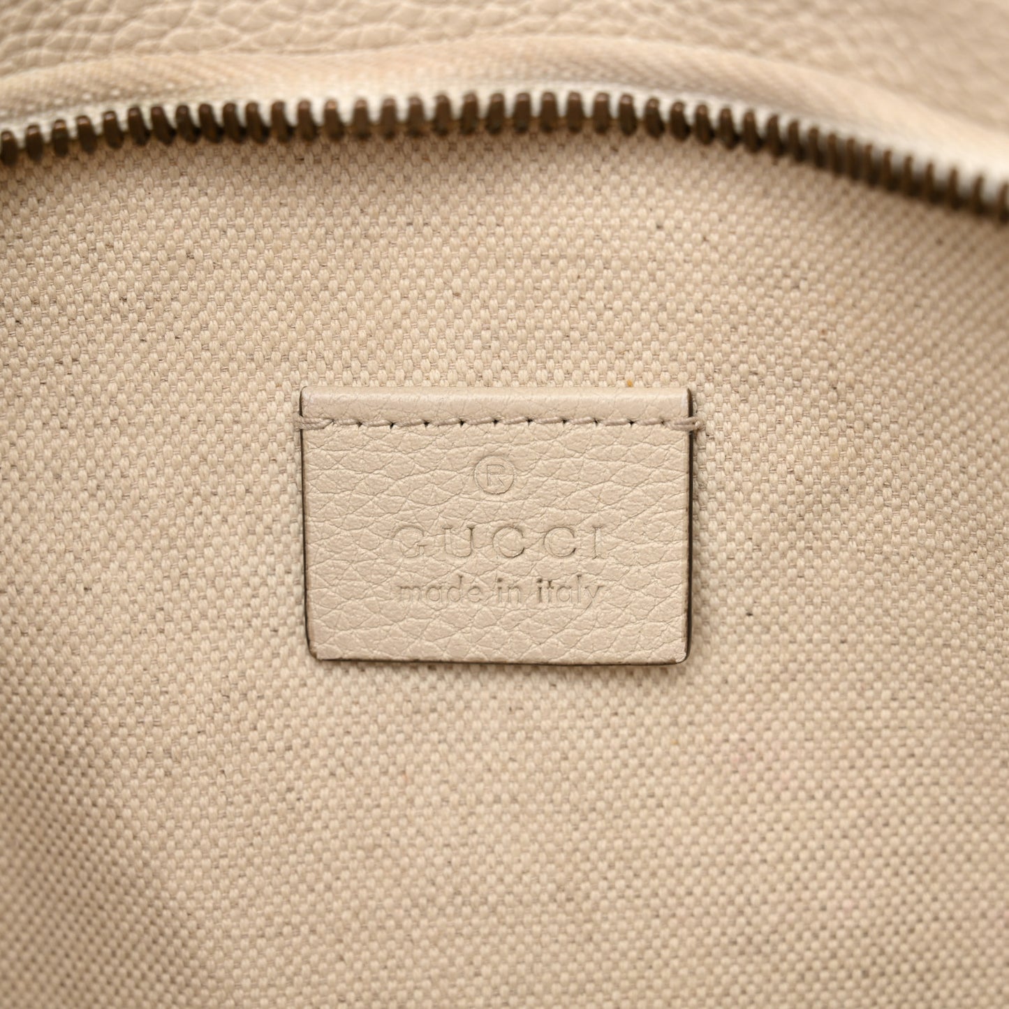 Grained Calfskin Logo Belt Bag White