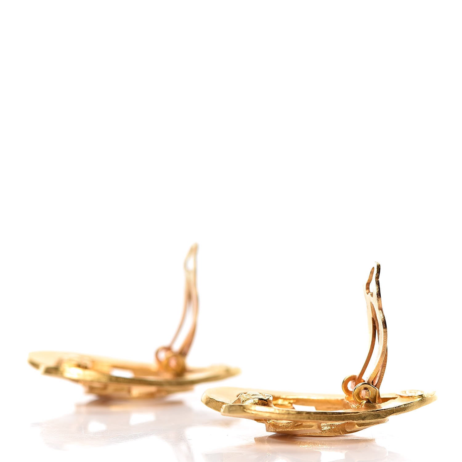 Chanel CC Heart Clip On Earrings Gold 4 of 5