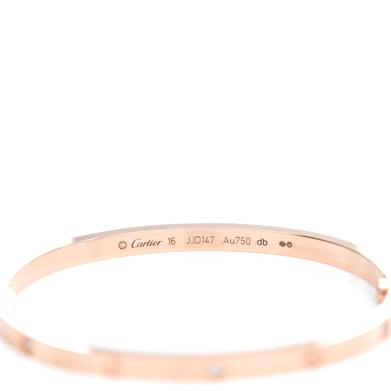 Cartier 18K Pink Gold 6 Diamond Small LOVE Bracelet 16 3 of 3
