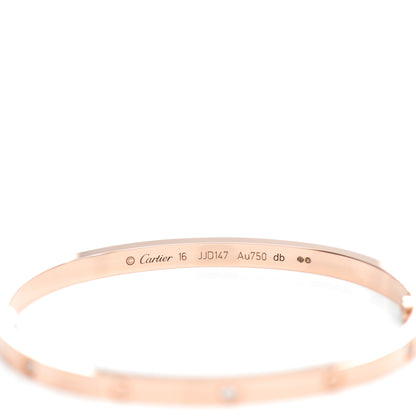 Cartier 18K Pink Gold 6 Diamond Small LOVE Bracelet 16 3 of 3