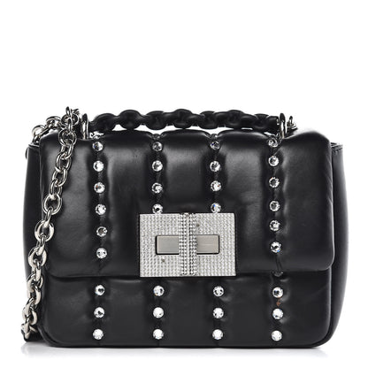 Tom Ford Lambskin Quilted Crystal Small Natalia Chain Bag Black 1 of 11