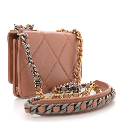 Chanel Lambskin Quilted Chanel 19 Wallet On Chain WOC Brown 3 of 12
