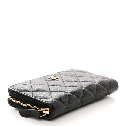 Chanel Caviar Quilted Medium Zip Around Wallet Black 4 of 12