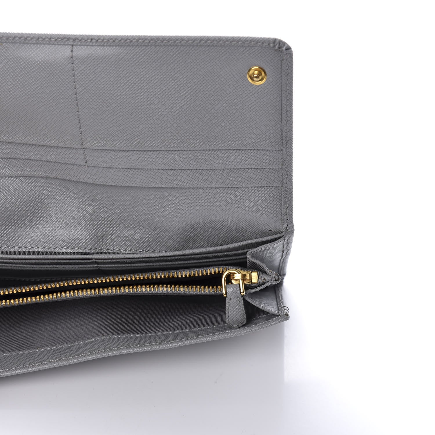 Prada Saffiano Metal Continental Flap Wallet Granito 5 of 8