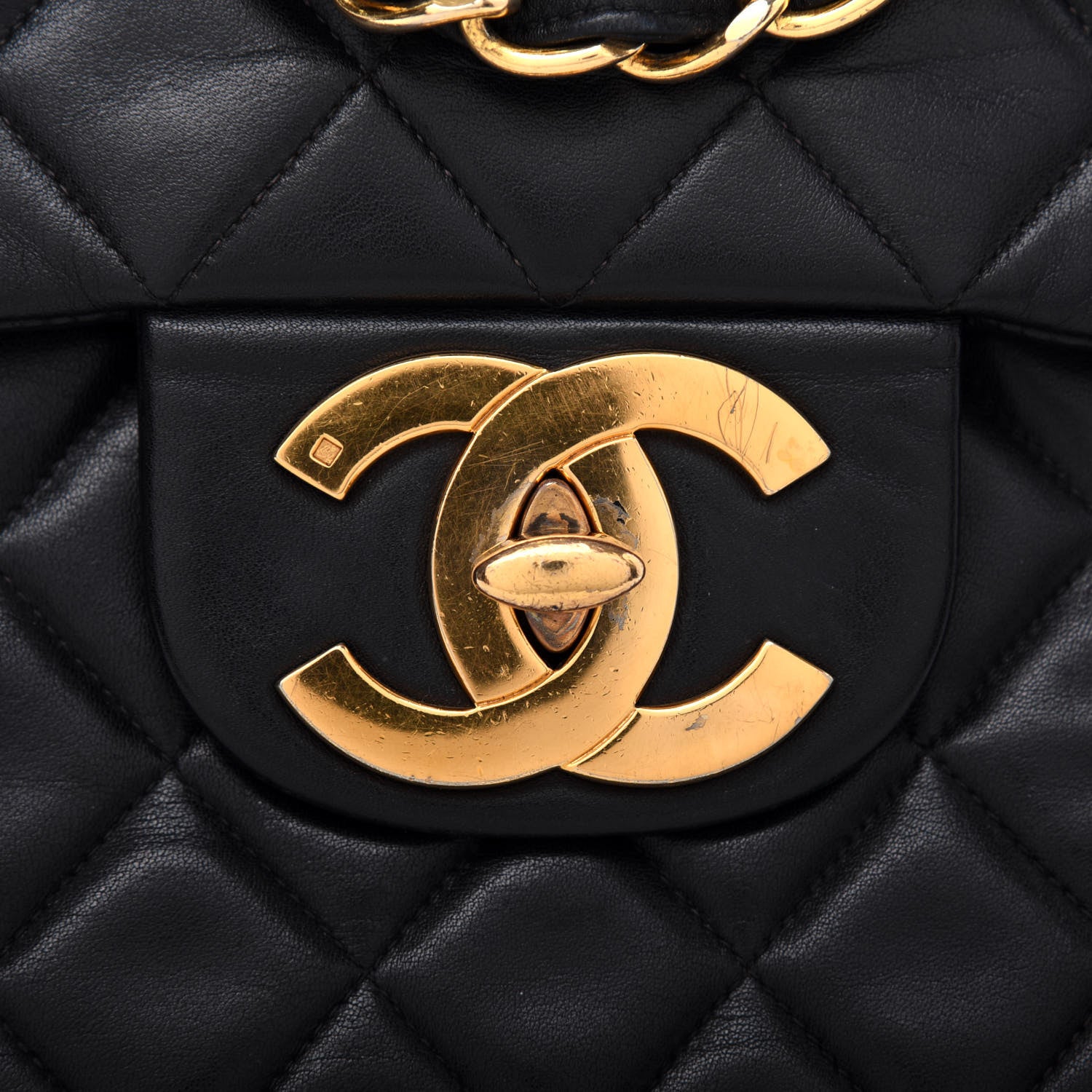 Chanel Lambskin Quilted XL Jumbo Single Flap Black 8 of 11