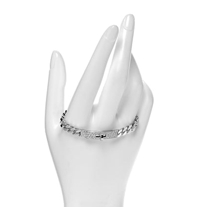 Hermes 18K White Gold Diamond TPM Kelly Gourmette Bracelet SH 2 of 5