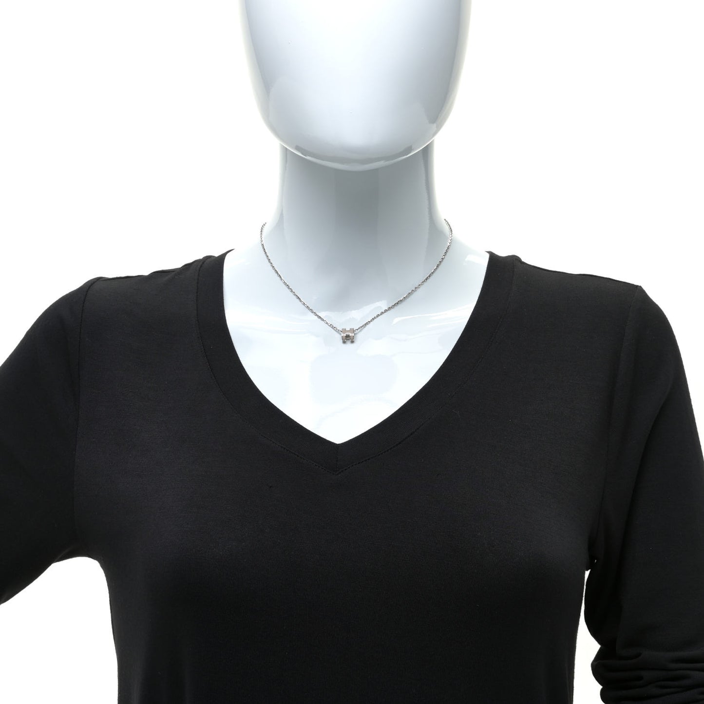 Palladium Mini Pop H Pendant Necklace Marron Glace