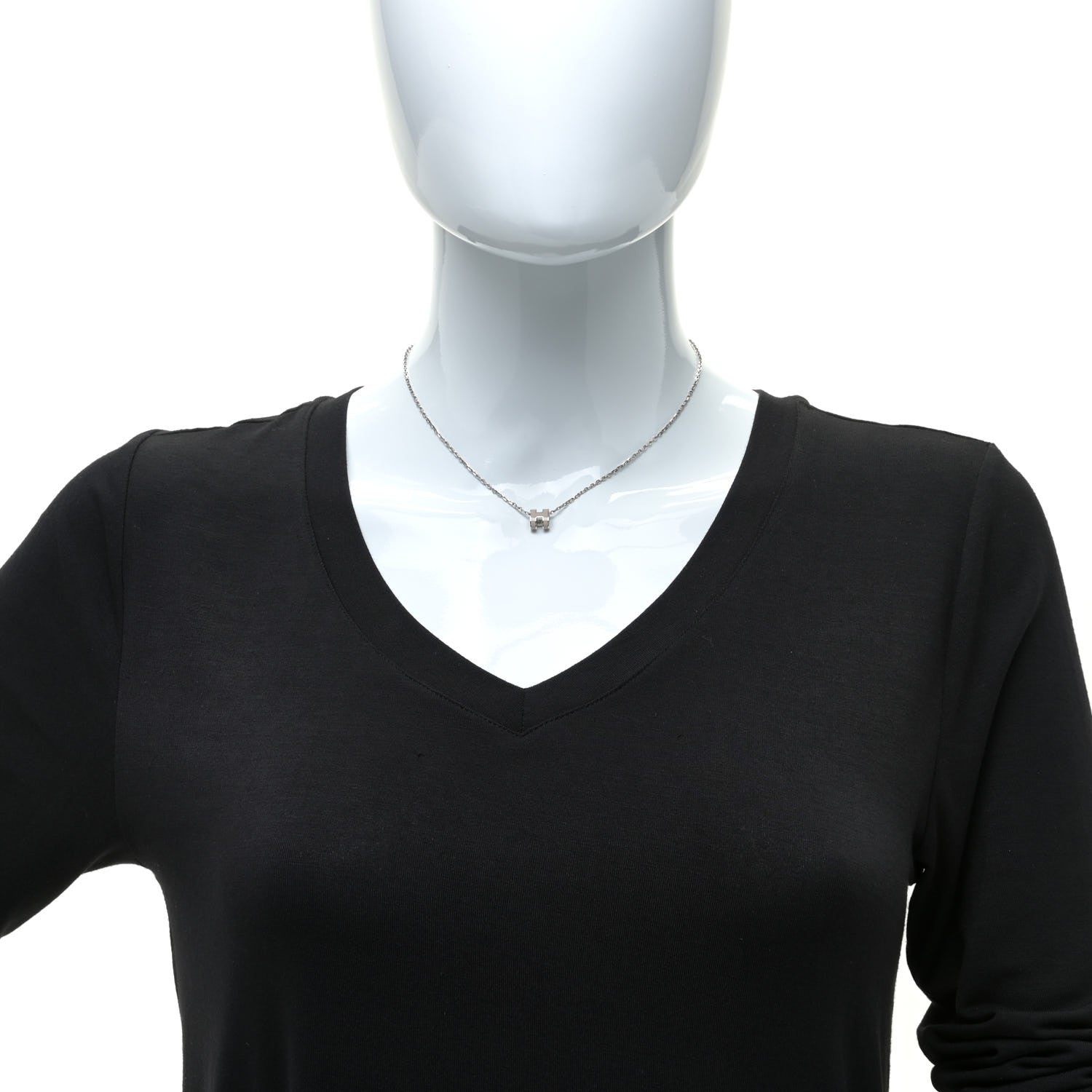 Hermes Palladium Mini Pop H Pendant Necklace Marron Glace 2 of 7