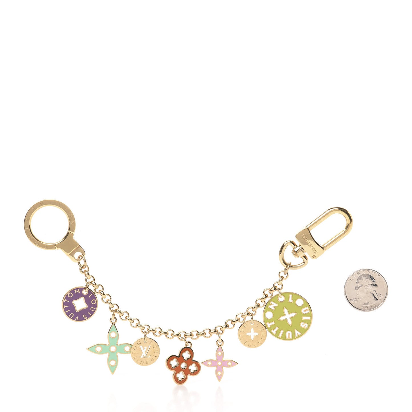 Enamel Looping Key Chain Bag Charm Multicolor