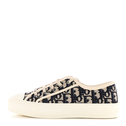 Christian Dior Canvas Oblique Walk'N'Dior Low Top Sneakers 37.5 Deep Blue 1 of 12