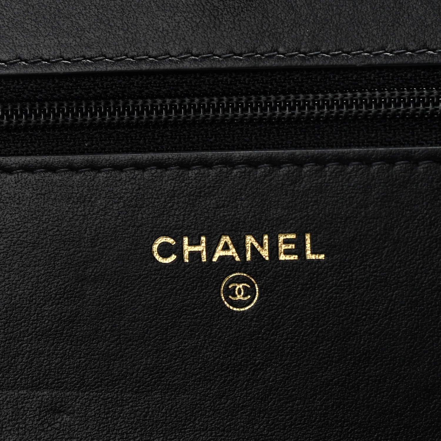 Chanel Tweed Quilted Chanel 19 Wallet On Chain WOC Black Navy Gold 5 of 9