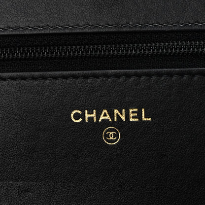 Chanel Tweed Quilted Chanel 19 Wallet On Chain WOC Black Navy Gold 5 of 9