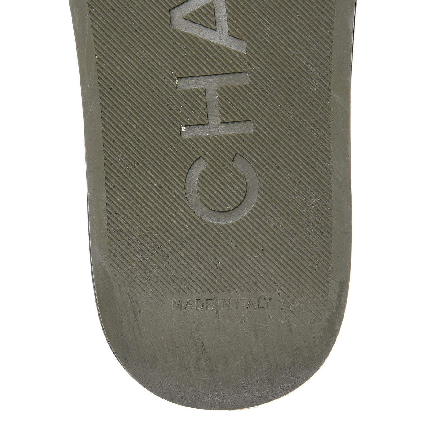 Canvas Chain Flat Sandals 36 Khaki