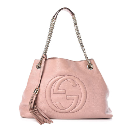 Gucci Pebbled Calfskin Medium Soho Chain Shoulder Bag Dark Cipria 1 of 13