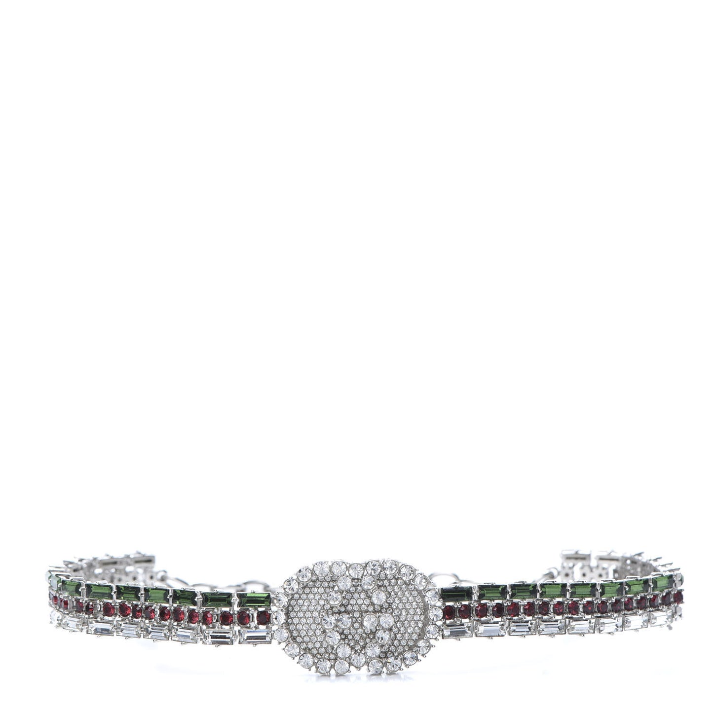 Crystal Embellished Interlocking G Choker Necklace Multicolor