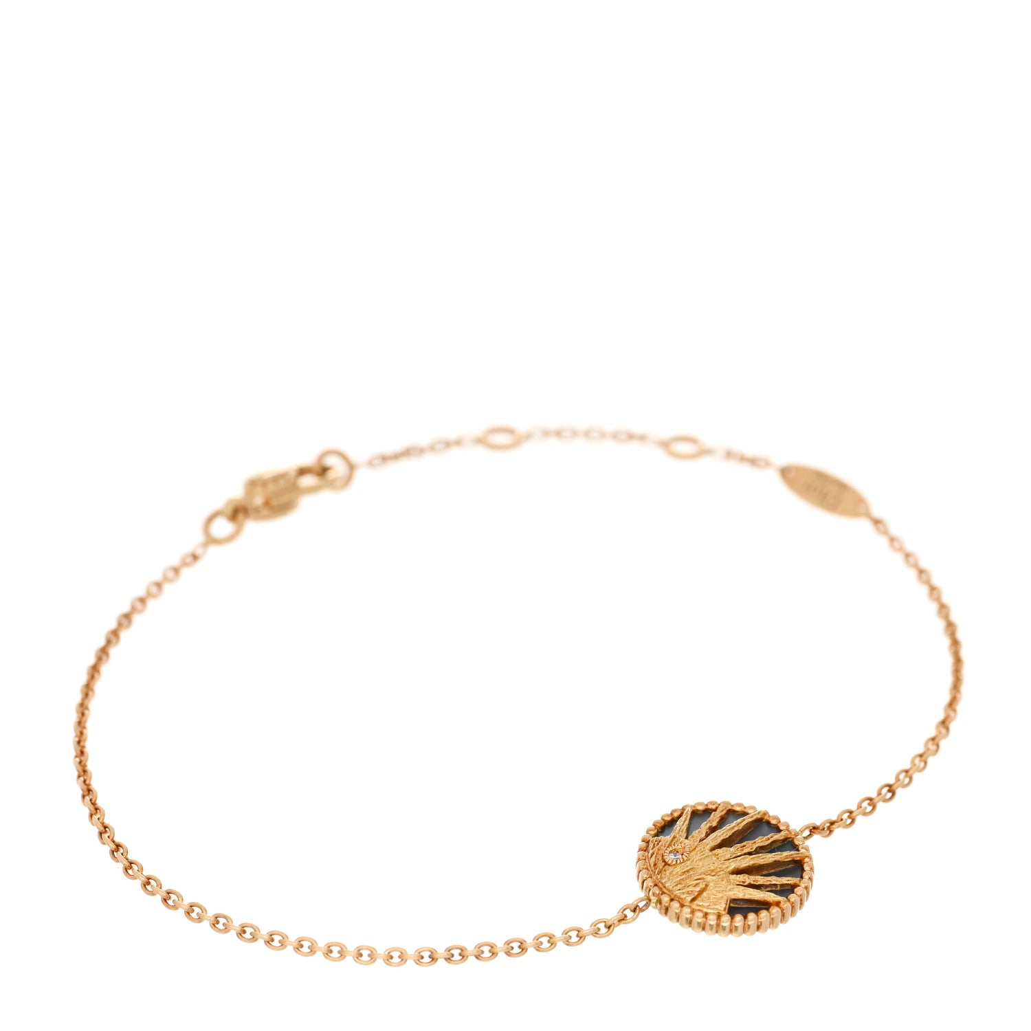 Christian Dior 18K Yellow Gold Diamond Black Onyx Mother of Pearl Rose Celeste Bracelet 1 of 4