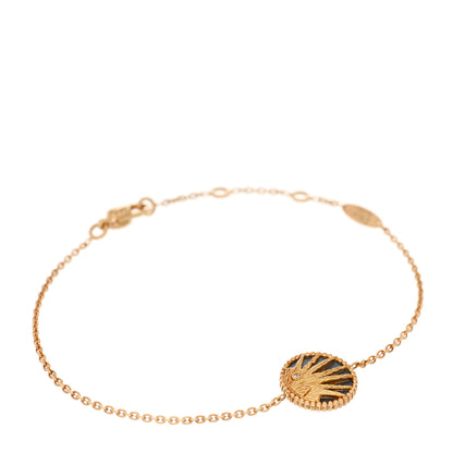 Christian Dior 18K Yellow Gold Diamond Black Onyx Mother of Pearl Rose Celeste Bracelet 1 of 4