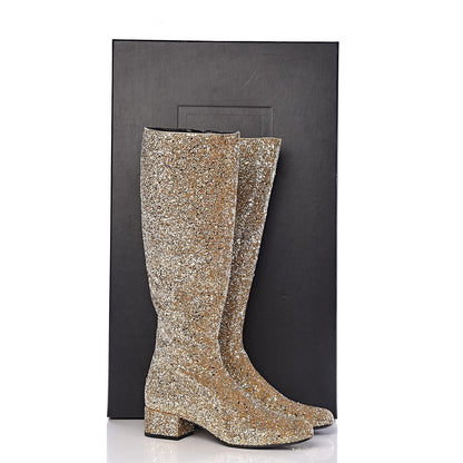 Saint Laurent Glitter Galaxy Boots 37 Gold 8 of 8