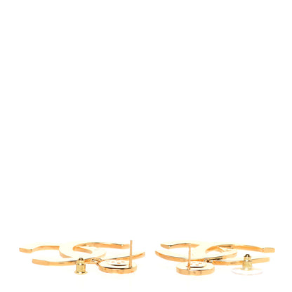 Chanel Metal Large Paris Button Earrings Gold 3 of 5