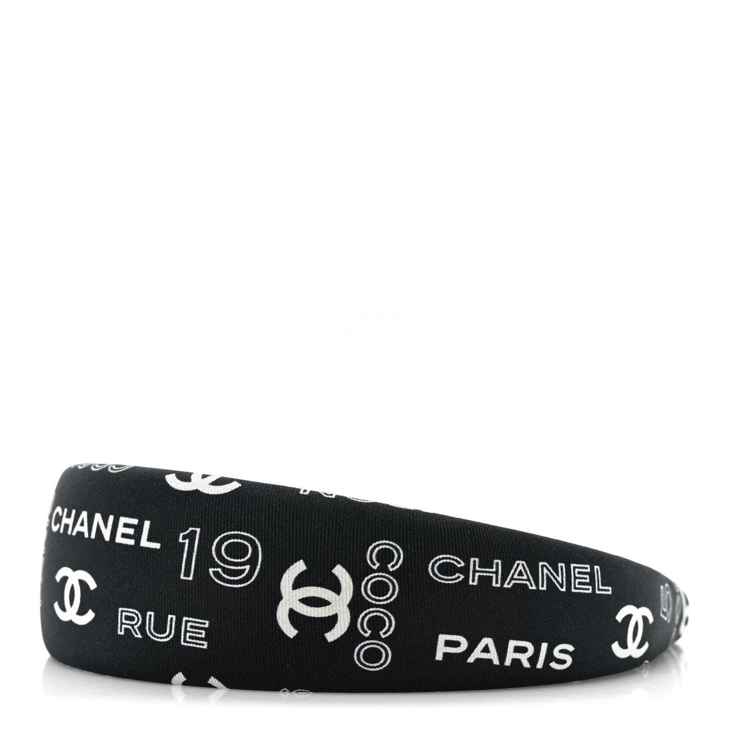 Grosgrain CC Headband Black White
