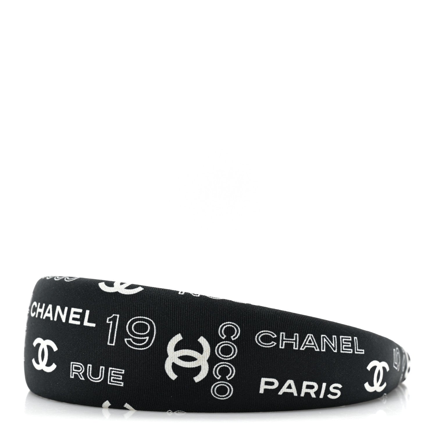 Chanel Grosgrain CC Headband Black White 3 of 5