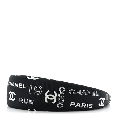 Chanel Grosgrain CC Headband Black White 3 of 5
