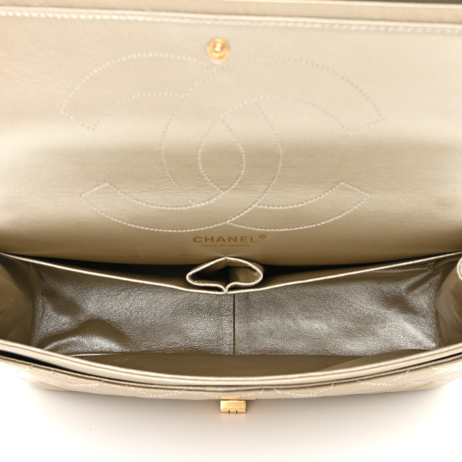 Chanel Metallic Aged Calfskin Quilted 2.55 Reissue 227 Flap Pale Gold 5 of 14