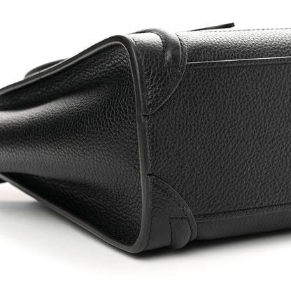 Celine Drummed Calfskin Nano Luggage Black 10 of 13