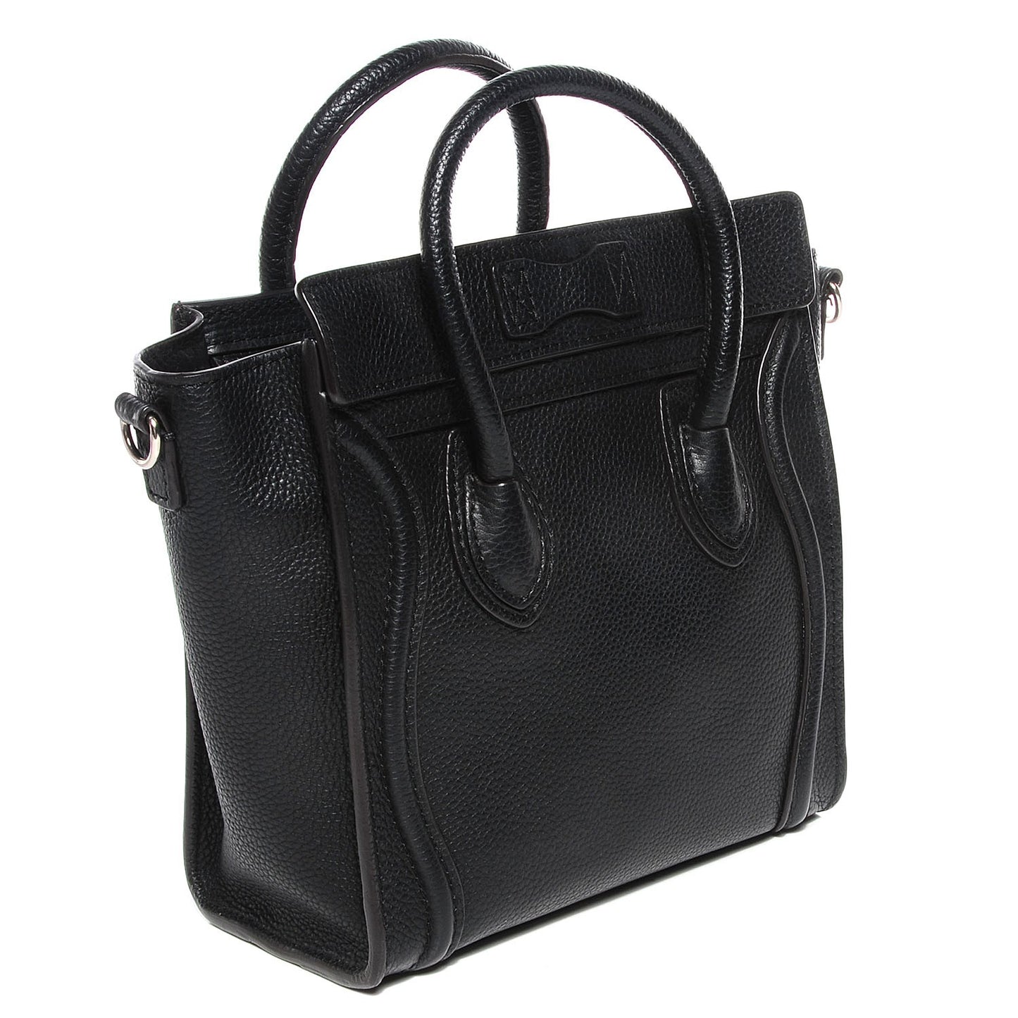 Drummed Calfskin Nano Luggage Black