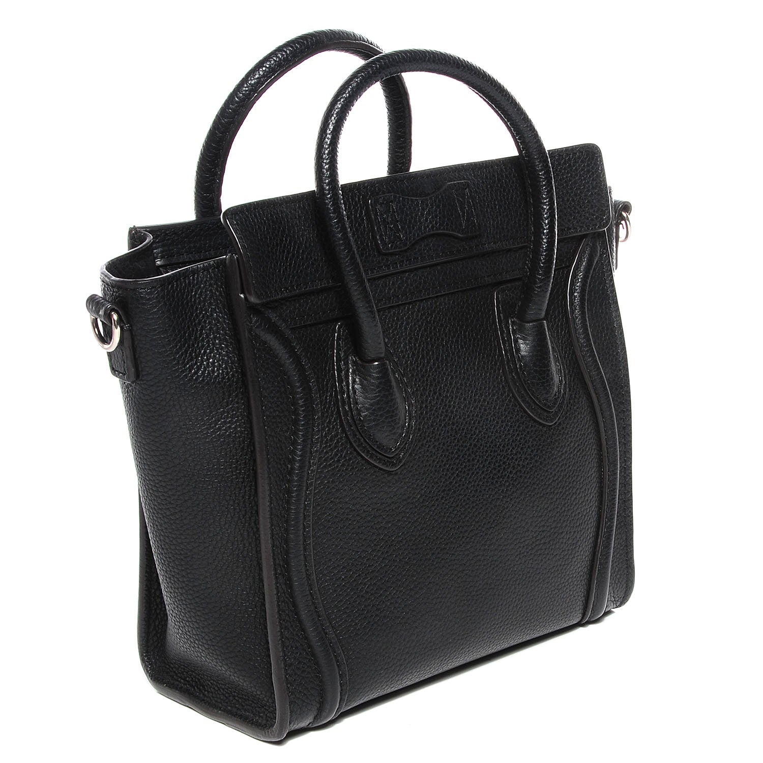 Celine Drummed Calfskin Nano Luggage Black 3 of 8