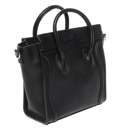 Celine Drummed Calfskin Nano Luggage Black 3 of 8