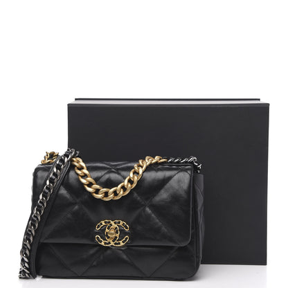 Chanel Goatskin Quilted Medium 19 Flap Black 12 of 12
