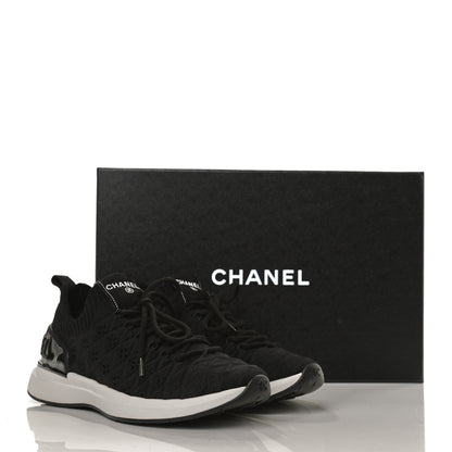 Chanel Fabric Logo Sneakers 35.5 Black 10 of 10