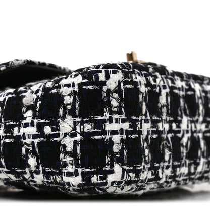 Chanel Tweed Resin Quilted Mini Heart Square Flap Navy White Black 9 of 11