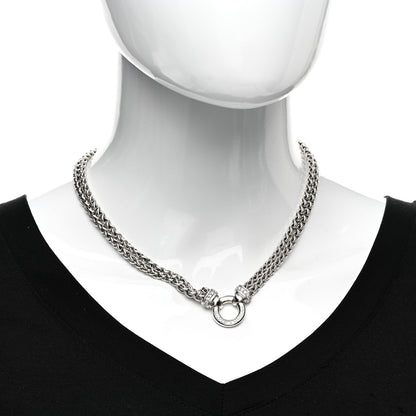 David Yurman Sterling Silver Diamond 18mm Double Wheat Chain Necklace 2 of 4