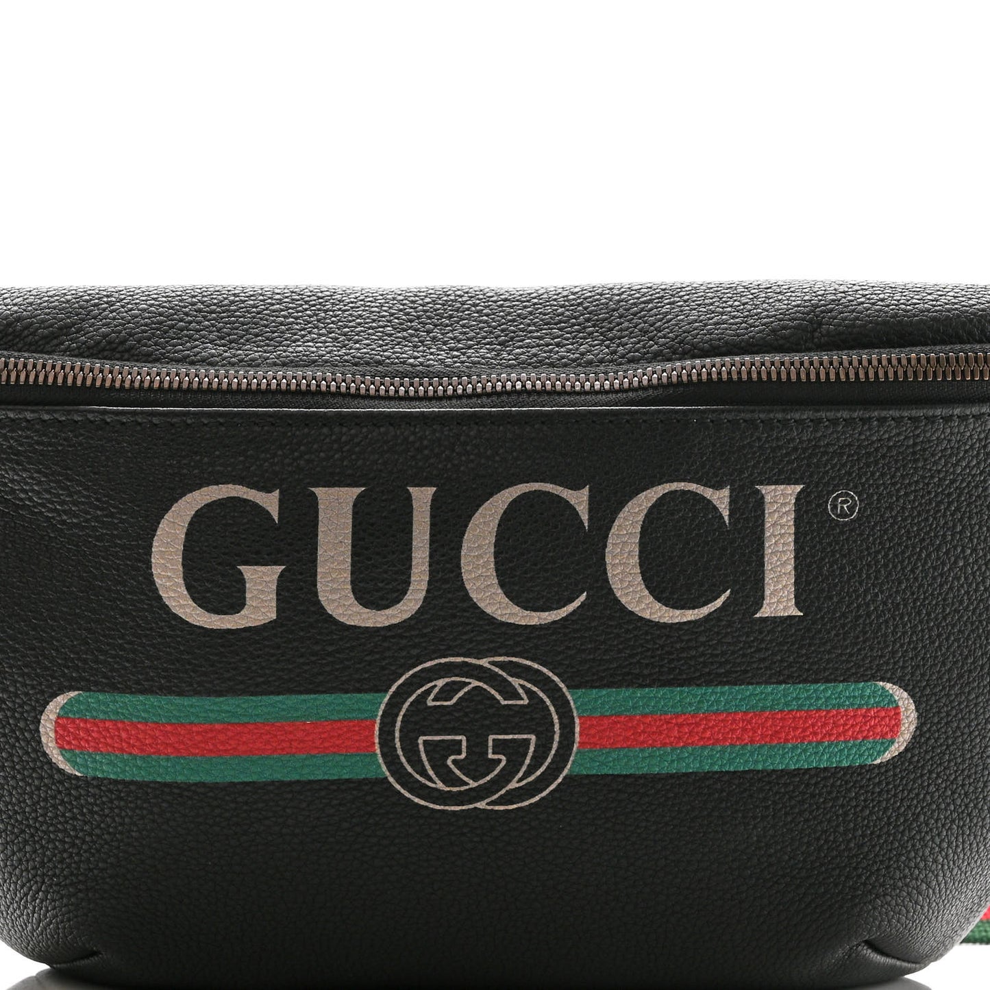 Grained Calfskin Logo Belt Bag Black