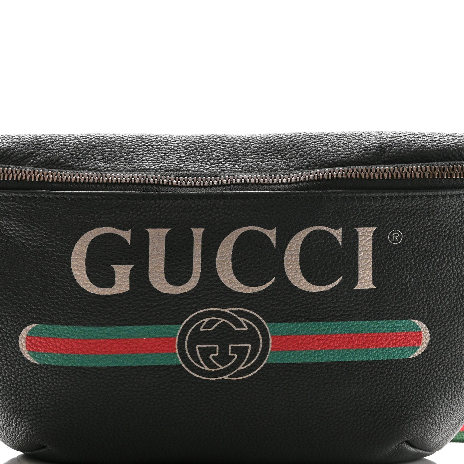 Gucci Grained Calfskin Logo Belt Bag Black 8 of 10