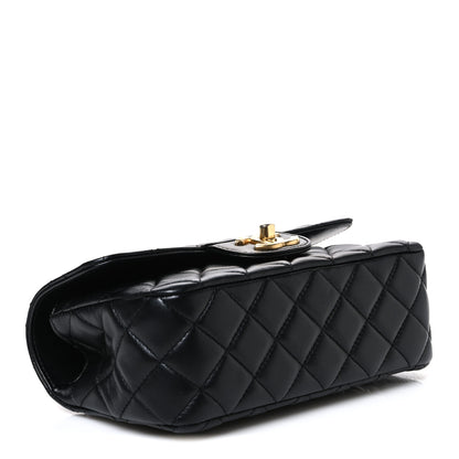 Chanel Lambskin Quilted Mini Chain Top Handle Rectangular Flap Black 4 of 10