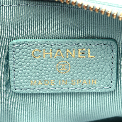 Chanel Caviar Quilted Small Cosmetic Case Light Blue 6 of 9