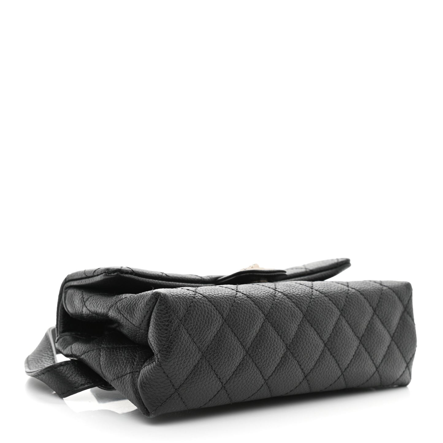 Grained Calfskin Quilted 2.55 Reissue Flap Belt Bag Clutch Black