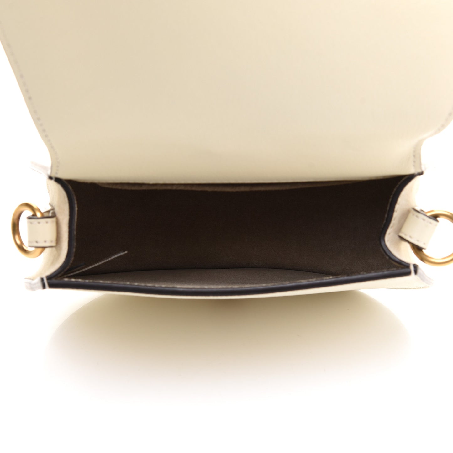 Calfskin Suede Small Nile Bracelet Bag Off White