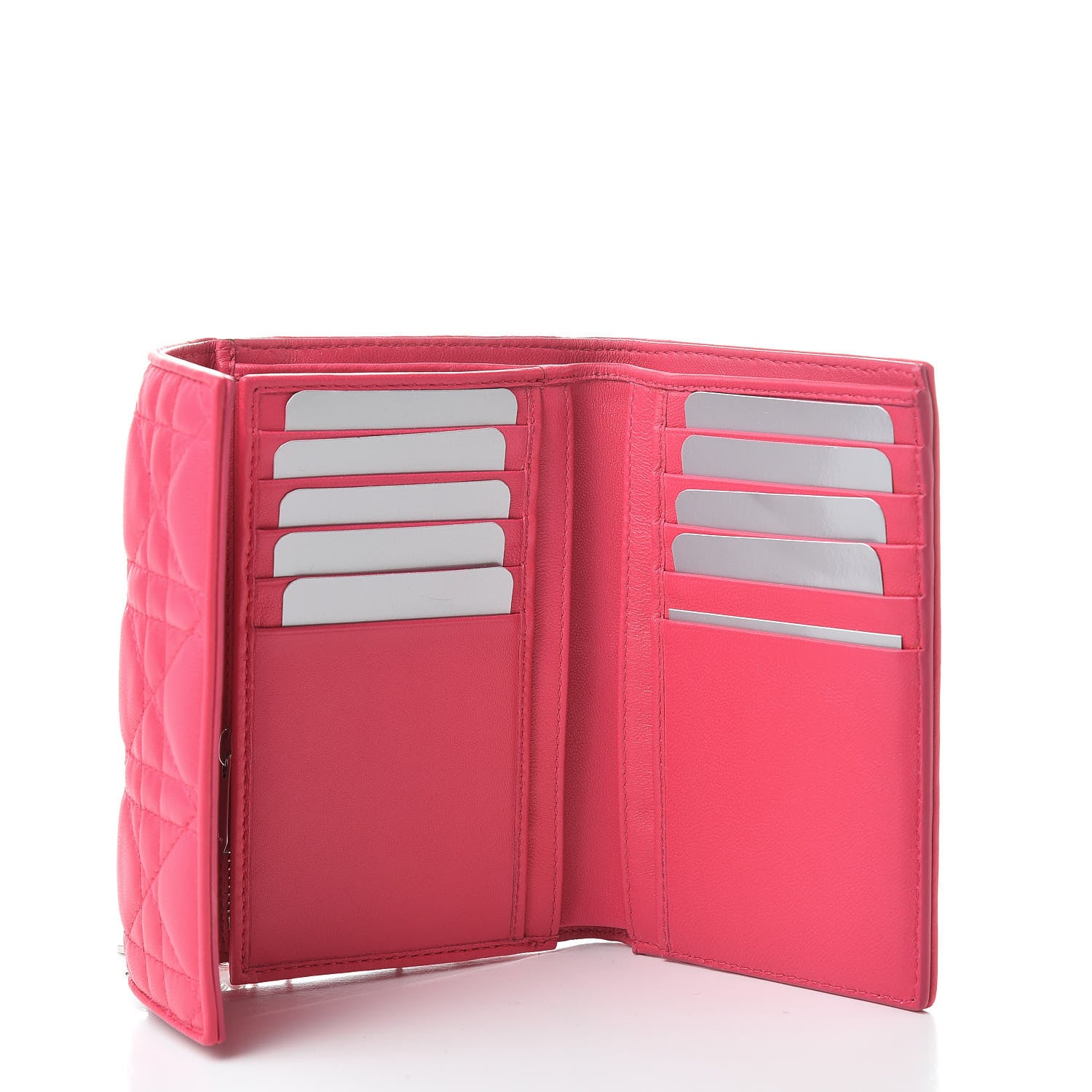 Christian Dior Lambskin Cannage Lady Dior Explorateur Wallet Fuchsia 5 of 9