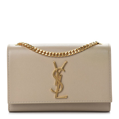 Saint Laurent Grain De Poudre Small Monogram Kate Satchel Sea Salt 1 of 10