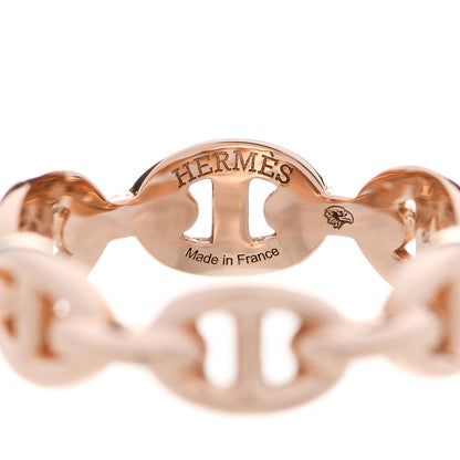 Hermes 18K Rose Gold PM Chaine D'Ancre Enchainee Ring 54 6.75 4 of 5