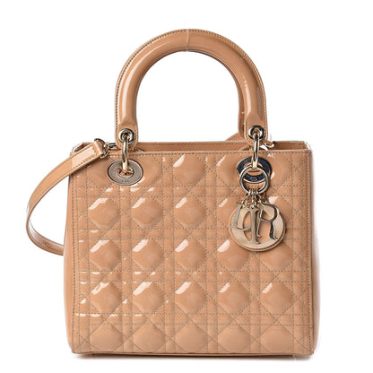 Christian Dior Patent Cannage Medium Lady Dior Beige 1 of 13
