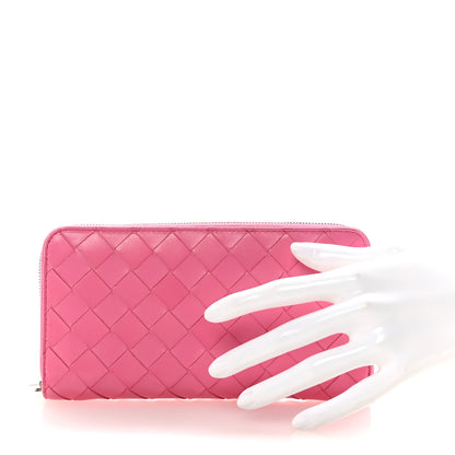 Bottega Veneta Nappa Intrecciato Zip Around Wallet Rosa Shock 2 of 7